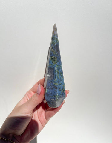 Moss Agate Upside-down Tower #3